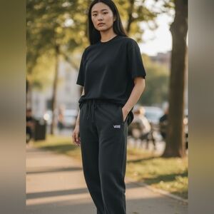 Vans Off The Wall Versa Sweatpants Black Small Comfy Cush Relaxed Fit Pockets